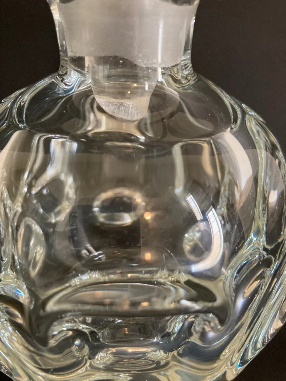 Aseda Glasbruck Sweden 1970's Clear Glass Thumbprint Glass Decanter Bo Borgström